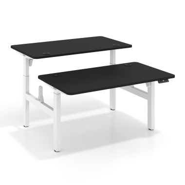 hohenverstellbarer schreibtisch weiss pure black erghos go 1