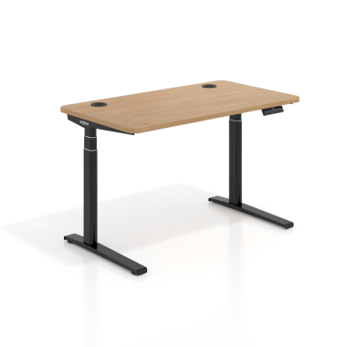 hohenverstellbarer schreibtisch schwarz red oak erghos icon 1