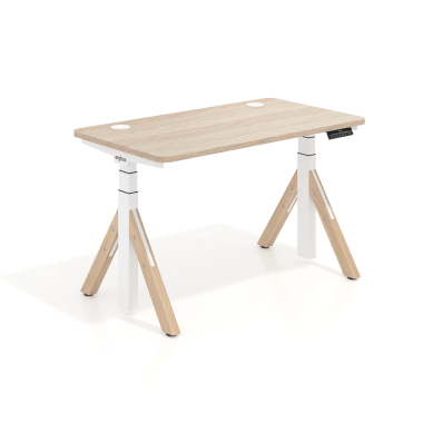 hohenverstellbarer schreibtisch weiss flax oak erghos nature 1