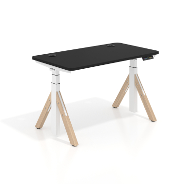 hohenverstellbarer schreibtisch weiss pure black erghos nature 1