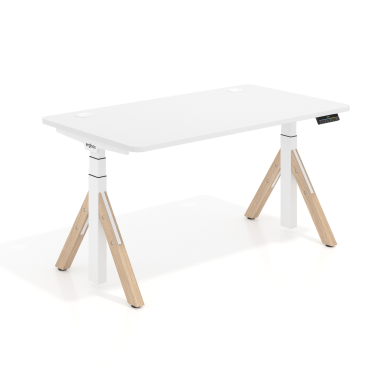 hohenverstellbarer schreibtisch weiss warm white erghos nature 1