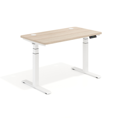 hohenverstellbarer schreibtisch weiss flax oak erghos pro 1