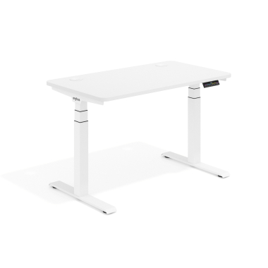 hohenverstellbarer schreibtisch weiss warm white erghos pro 1