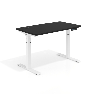 hohenverstellbarer schreibtisch weiss pure black erghos pro 1