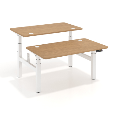 hohenverstellbarer schreibtisch weiss red oak erghos pro 1