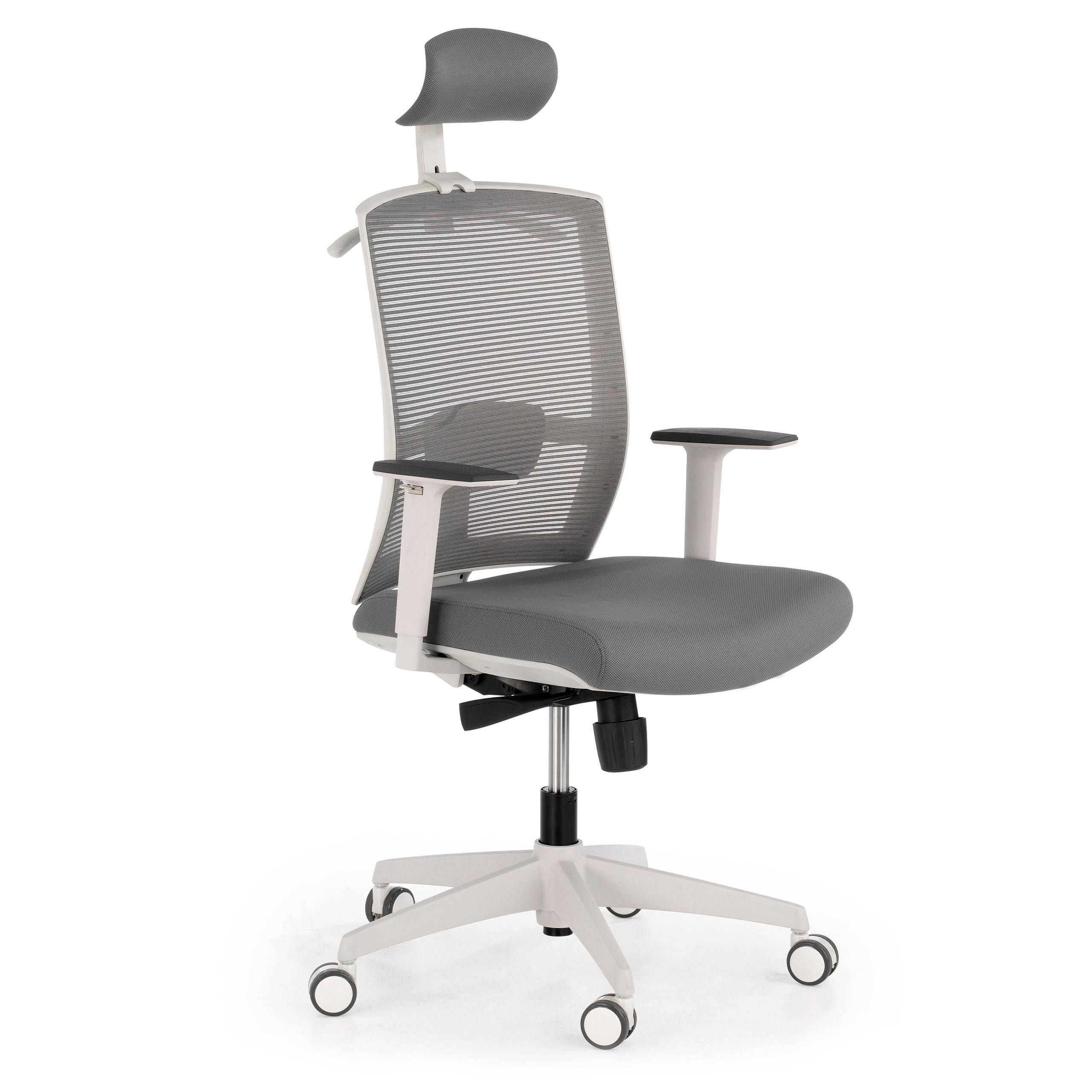 Ergonomischer Bürostuhl Akira white, mit Kopfstütze
