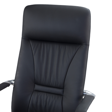 luxus burostuhl schwarz armani naturleder feste armlehnen 5