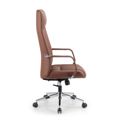 luxus burostuhl braun armani naturleder feste armlehnen 4