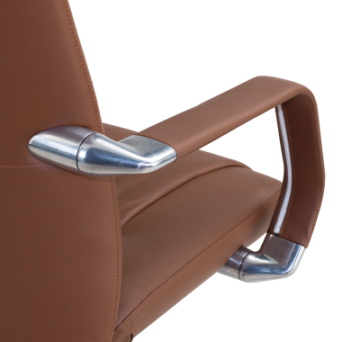 luxus burostuhl braun armani naturleder feste armlehnen 6
