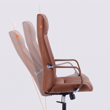 luxus burostuhl braun armani naturleder feste armlehnen 5