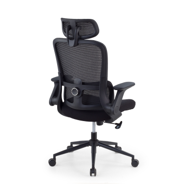 ergonomischer burostuhl schwarz dexter netzstoff hochklappbare armlehnen lordosenstutze kopfstutze 5