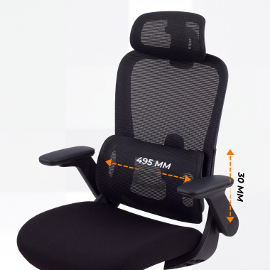 ergonomischer burostuhl schwarz dexter netzstoff hochklappbare armlehnen lordosenstutze kopfstutze 9
