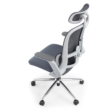 ergonomischer burostuhl grau dexter netzstoff hochklappbare armlehnen lordosenstutze kopfstutze 12