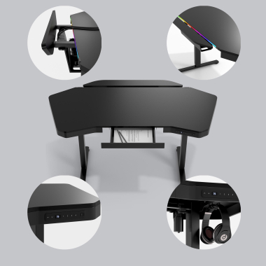 gaming tisch schwarz magnum 6