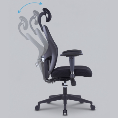 burostuhl home office schwarz mit kopfstutze netzstoff 2d verstellbare armlehnen lordosenstutze kopfstutze 10