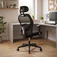Ergonomischer Bürostuhl Sora mit Lendenwirbelstütze und Kopfstütze
