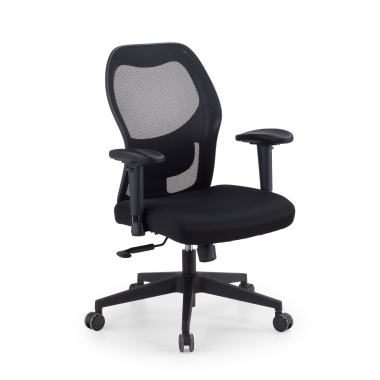 burostuhl home office schwarz ohne kopfstutze netzstoff 2d verstellbare armlehnen lordosenstutze 1