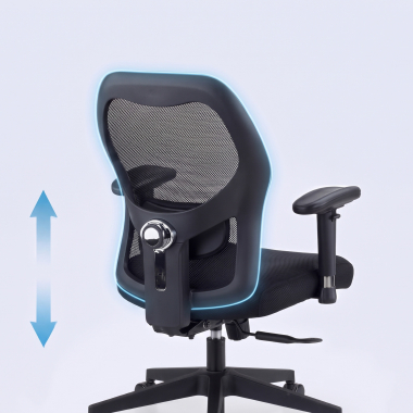 burostuhl home office schwarz ohne kopfstutze netzstoff 2d verstellbare armlehnen lordosenstutze 7