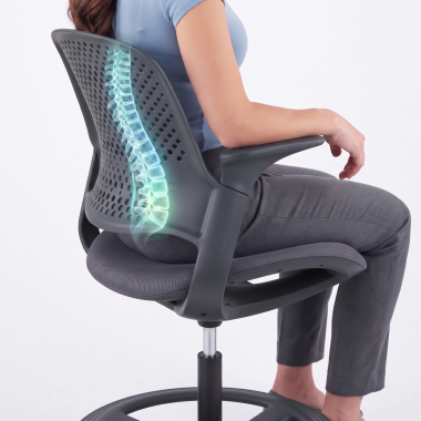 ergonomischer hocker anthrazit dorian netzstoff feste armlehnen 7