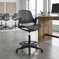 Bürohocker Dorian, drehbar, mit ergonomischer Rückenlehne