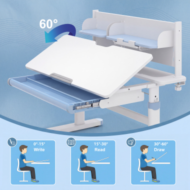 jugendschreibtisch weiss blau ergokid 8