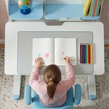 jugendschreibtisch weiss blau ergokid 5