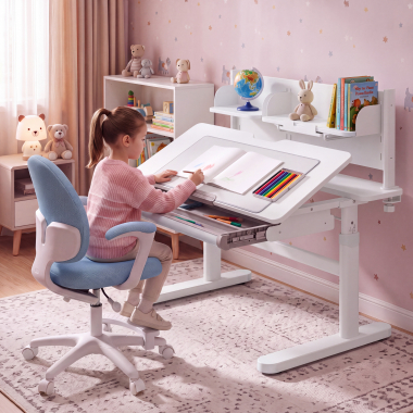 jugendschreibtisch weiss grau ergokid 2
