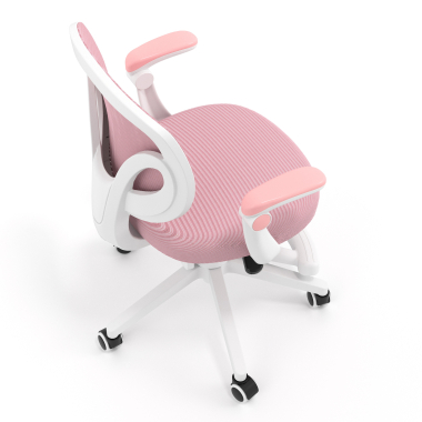 schreibtischstuhl fur kinder rosa kiddo stoff hochklappbare armlehnen ausziehbare fussstutze 7