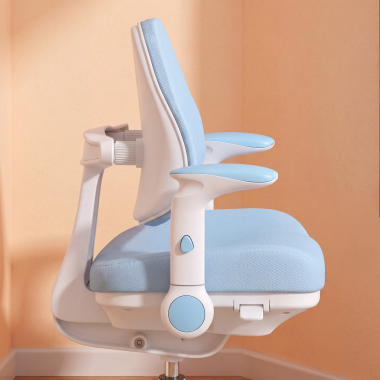 schreibtischstuhl fur kinder blau ergoduo stoff 2d verstellbare armlehnen ausziehbare fussstutze 9