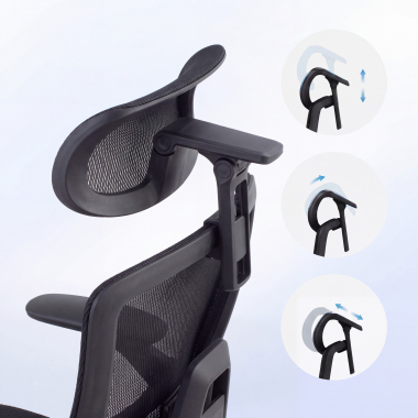 ergonomischer burostuhl schwarz halo z3 netzstoff 4d verstellbare armlehnen lordosenstutze kopfstutze ausziehbare fussstutze 9