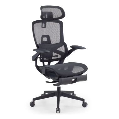 ergonomischer burostuhl schwarz halo z3 netzstoff 4d verstellbare armlehnen lordosenstutze kopfstutze ausziehbare fussstutze 1