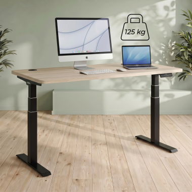 hohenverstellbarer schreibtisch schwarz warm white erghos pro 6