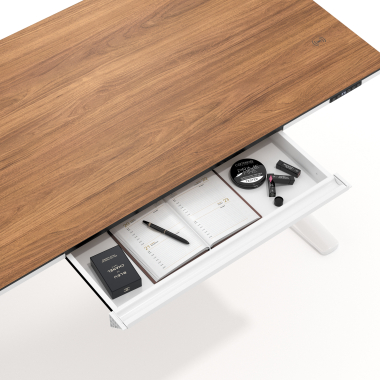 hohenverstellbarer schreibtisch weiss light walnut nolan 6