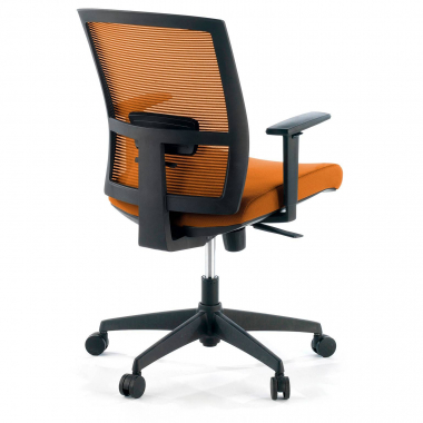 ergonomischer burostuhl orange schwarzes gestell netzstoff 1d verstellbare armlehnen lordosenstutze 8