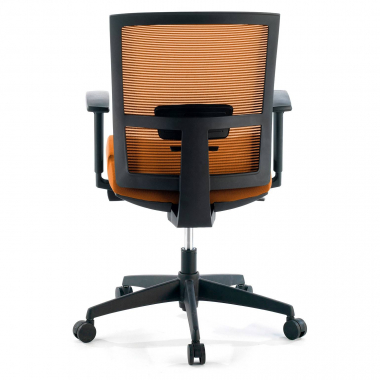 ergonomischer burostuhl orange schwarzes gestell netzstoff 1d verstellbare armlehnen lordosenstutze 7