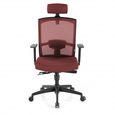 ergonomischer burostuhl rot schwarze struktur kopfstutze netzstoff 1d verstellbare armlehnen lordosenstutze kopfstutze 4