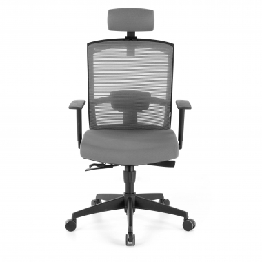 ergonomischer burostuhl grau schwarze struktur kopfstutze netzstoff 1d verstellbare armlehnen lordosenstutze kopfstutze 4