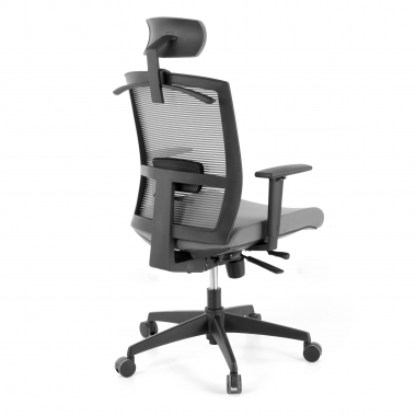 ergonomischer burostuhl grau schwarze struktur kopfstutze netzstoff 1d verstellbare armlehnen lordosenstutze kopfstutze 7