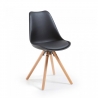 Skandinavischer Design Stuhl Norway, mit Holzbeinen