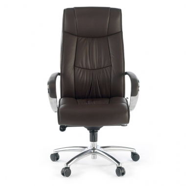 chefsessel braun hoher rucken echtes leder naturleder gepolsterte armlehnen 3