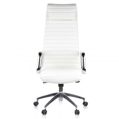 chefsessel weiss naturleder naturleder gepolsterte armlehnen kopfstutze 3