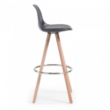 barhocker schwarz hocker holzbeine kunstleder ohne armlehnen 3