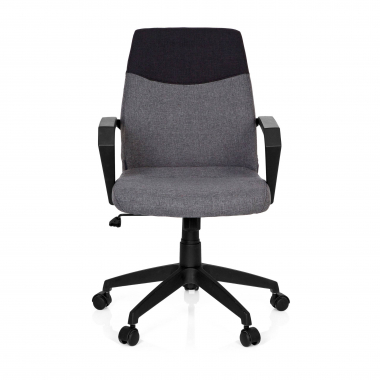 burostuhl grau niedriger rucken stoff feste armlehnen 3