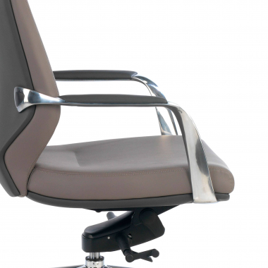 chefsessel grau niedriger rucken bicolor kunstleder gepolsterte armlehnen 5