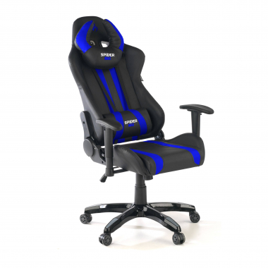 gaming stuhl blau spider kunstleder bewegliche armlehnen lumbal und nackenkissen kopfstutze 7
