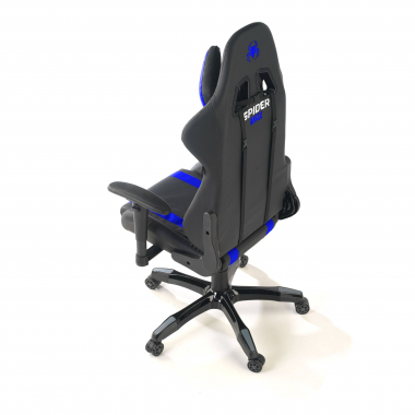 gaming stuhl blau spider kunstleder bewegliche armlehnen lumbal und nackenkissen kopfstutze 8