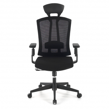 ergonomischer burostuhl schwarz ridley netzstoff 3d verstellbare armlehnen lordosenstutze kopfstutze 4