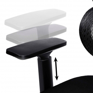 ergonomischer burostuhl schwarz schwarze struktur netzstoff 3d verstellbare armlehnen doppelte lordosenstutze kopfstutze 9