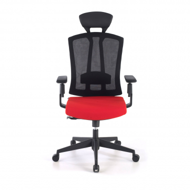 ergonomischer burostuhl rot ridley netzstoff 3d verstellbare armlehnen lordosenstutze kopfstutze 6