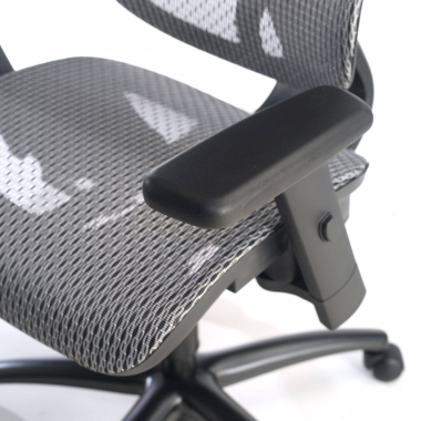 ergonomischer burostuhl grau schwarze struktur netzstoff 3d verstellbare armlehnen doppelte lordosenstutze kopfstutze 7